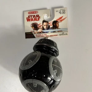 Hallmark Disney Star Wars Last Jedi BB-9E Droid Black Glass Christmas Ornament  - Picture 1 of 3