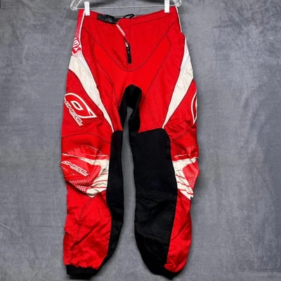 Calça de motocross masculina ONeal Element 32 vermelha preta gráfica náilon acolchoada corrida - Imagem 1 de 4