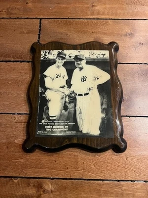 BABE RUTH TED WILLIAMS 1943 PHOTO FIRST MEETING PLAQUE 11X13" - Image 1 of 4