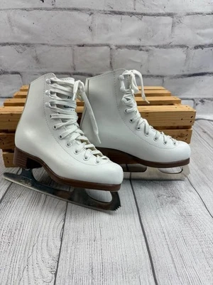 Jackson Glacier 120 Niñas Blanco Figura Patines Principiantes Clásico Comodidad Talla 1 Foto 1 de 4