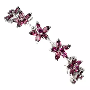 Bracciale estivo argento 925 marchesa rodolite gemma fiore gioielli - Foto 1 di 10