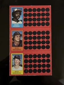 1981 Topps béisbol scratch off Eddie Murray/Rick Manning/Rick Burleson corte - Imagen 1 de 4