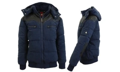 SPIRE Men's Bomber Jacket STYLE COAT with Trim BLUE SUEDE 2XL - Image 1 of 4