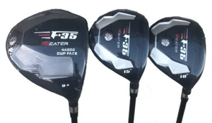 +1" Long Taylor Fit F35 Black graphite stiff 9.5 driver 3,5 golf wood set - Picture 1 of 1
