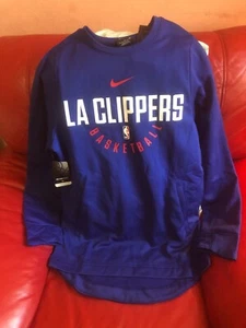 Nike NBA La Clippers Basketball Long Sleeve Sweater Nwt Size S Mens Blue - Picture 1 of 7