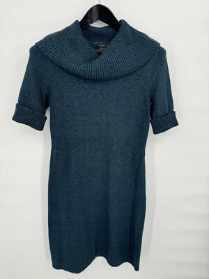 Ann Taylor хлопок ребристый водолазка рукава ремень линия бирюза платье размер M - Изображение 1 из 4