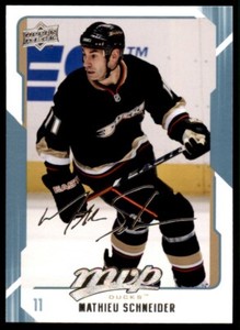 2008-09 Upper Deck MVP Mathieu Schneider Anaheim Ducks #6