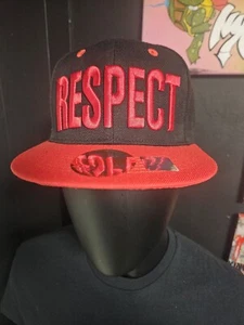 Respect Black Snapback Hat With Red  3-D Puff Letters - Picture 1 of 7