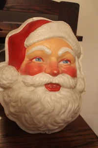"Molde iluminado de plástico colgante facial vintage de Papá Noel de 15"" espalda plana Navidad" - Imagen 1 de 15