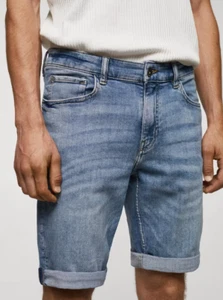 Mango Slim-fit denim bermuda shorts - 32 - Picture 1 of 6