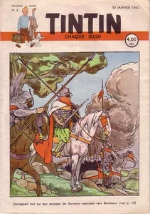 TINTIN N°5 - LOMBARD - BELGIQUE - Couv LAUDY - 1947 - Picture 1 of 1