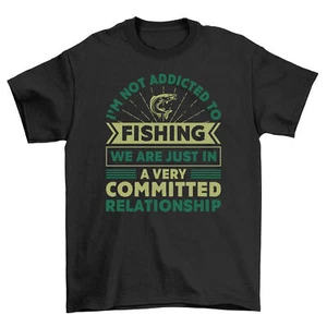 Lustiges T-Shirt "36 - Not addicted, just engagiert to fishing" für Angler, 100% C - Bild 1 von 46