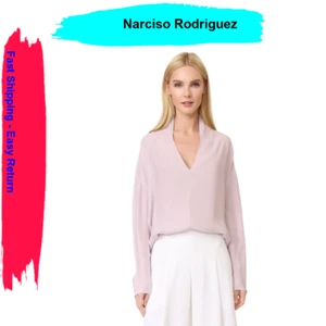 Narciso Rodriguez V-Neck Blouse Top Italian Size 44 - Pale Orchid (473005 V46). - Picture 1 of 1