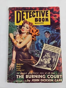 Revista Detective Book Pulp Invierno 1953 "The Burning Court" Cubierta Esqueleto - Imagen 1 de 9