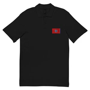 Tennessee Flag Embroidered Unisex pique polo shirt - Picture 1 of 9