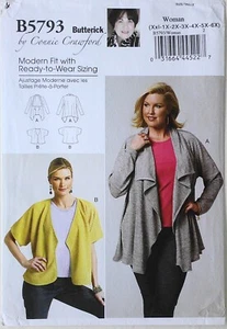 Butterick 5793 Womens Plus Shawl Kimono Jackets Sewing Pattern Sz XXL-6X - Picture 1 of 1