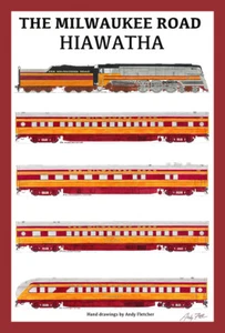 Póster enmarañado Milwaukee Road Hiawatha 12""x18"" firmado por Andy Fletcher - Imagen 1 de 1