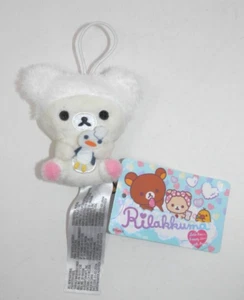 Bathtime Korilakkuma with Penguin Plush Toy • Keychain Ornament San-X 3" New - Picture 1 of 9