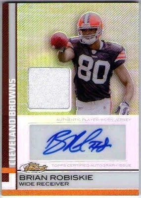 BRIAN ROBISKIE 2009 Topps Finest Rookie Auto Chrome Refractor 15/50 Jersey Card - Image 1 of 2