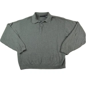 Preswick & Moore Sweater Mens Large Gray Ribbed Pullover Academia Grandpa Dad - Picture 1 of 12