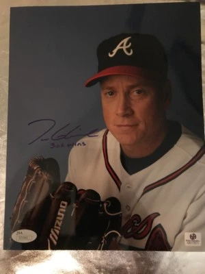 TOM GLAVINE Signed 8 x10 PHOTO w/ JSA COA & 305 Wins - Image 1 of 2