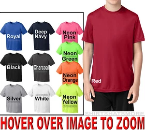Youth Performance Moisture Wicking T-Shirt Boys Girls Kids Tee NEW - Picture 1 of 1
