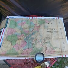 RARE A.Williams & Co. 1872 Map of Boston & Country Adjacent HAND COLORED 28"X20"