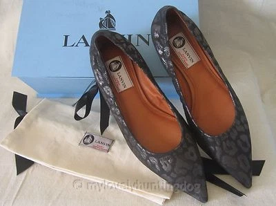 全新带盒 Lanvin 金属豹纹尖头芭蕾平底鞋 尺寸 EU37.5 泵 — 第 1/4 张图片