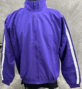 Planet Athletic Staff Fleecejacke Herren Medium lila durchgehender Reißverschluss neu mit Etikett - Bild 1 von 5