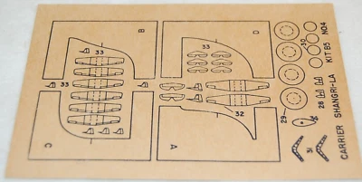 VINTAGE 1946 MONOGRAM AIRCRAFT CARRIER SHANGRI-LA BALSA KIT B5 AIRPLANE #4 PARTS - Image 1 of 3