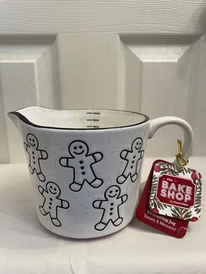 The Bake Shop Holiday Christmas Ceramic Gingerbread Man Measuring Jug 34 oz New - Image 1 of 4