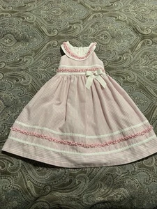 Jessica Ann Pink Stripe Sparkle Dressy Sleevless Infant Girls 3t Dress - Picture 1 of 6