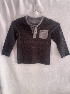 Cat & Jack (Boys) Henley Long Sleeve (Black/Gray) Size 4T - Picture 1 of 3