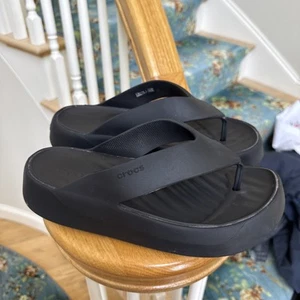 CROCS GETAWAY PLATFORM FLIP Flops Women's US 11 Black - Picture 1 of 6