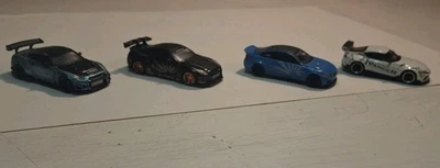 (4) Mini GT Nissan GT-R R35 BMW Supra LBWK Pandem Loose Diecast Model Lot - Image 1 of 4