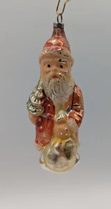 Vintage Germany Hand Blown Glass Christmas Tree Santa Ornament Antique Figural - Picture 1 of 9