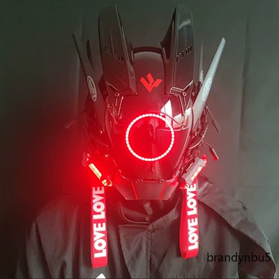 Cyberpunk Style Mechanical Tactical Luminous Mask Cosplay Party Prop Gift NEW - Image 1 of 4