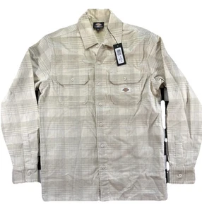 Camisa Dickies Pana Cuadros Alma Abotonada NUEVA NUEVA CON ETIQUETAS Para Hombre Pequeña Marfil Patinador - Imagen 1 de 5