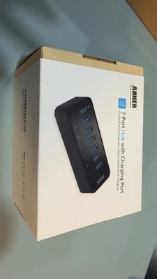 ANKER 7-Port Hub with Charging Port USB 3.0, USB Hubs A7505112 - New - Image 1 of 4