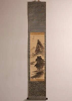 Pergamino colgante japonés pintado a mano 'Paisaje' KAKEJIKU por Tanomura Shochiku Foto 1 de 4