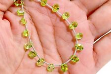 Natural Peridot Loose Gemstone Beads 20 Cts Green Stone 16cm Strand For Jewelry