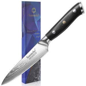Sunnecko Utility Knife Steak Knife 5 inch Damascus Steel Kitchen Chef Knives - Picture 1 of 12
