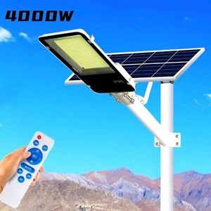 4000W Heavy Solar Street Lights Outdoor IP65 Super Bright Outdoor Dusk to Dawn - Picture 1 of 7
