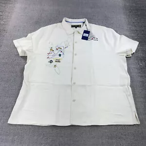 Nat Nast Shirt Mens 2XL XXL Button Up Hawaiian Camp Bourborn Whiskey Ivory - Picture 1 of 11