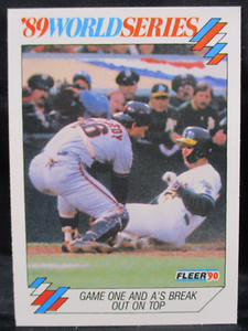 1990 Fleer '89 World Series Game 1 & A's Break Out on Top Baseball Card #7 of 12