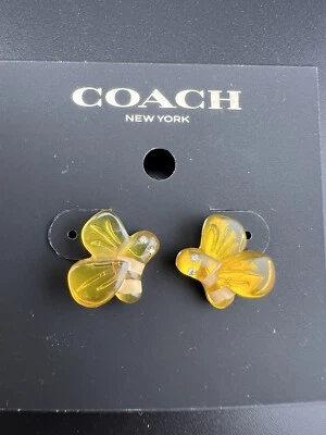 НОВЫЕ серьги-гвоздики Coach Bumble Bee солнечный желтый весенний CI880 розничная цена 88 долл. США - Изображение 1 из 4