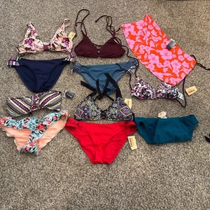 Lot of 11 Women's Bikini Bottoms Separates SIZE Large Mossimo + Skirt #R10 - Picture 1 of 4