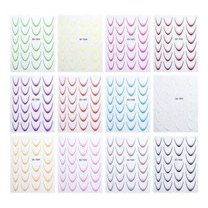 12 Sheets 3D Gradient French Nail Art Stickers Nail Tips Guides for Women Girls - Picture 1 of 9