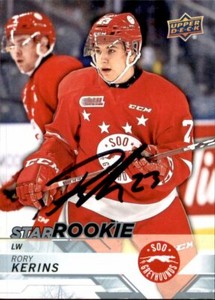 Rory Kerins Signed Auto 18/19 Upper Deck CHL Star Rookie card Calgary Flames