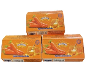 Jabón natural para aclarar la piel a base de zanahoria y glutatión 3 x 125 g barras - Imagen 1 de 2